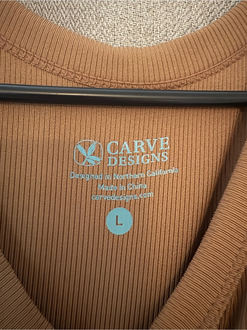 Carve Designs Ribbed Tank Top in Camel - Picture 2 of 5